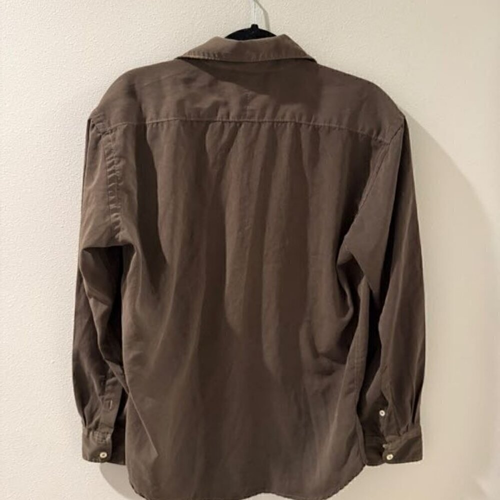Gucci Men’s Size (M) Medium Button-Up Long-Sleeve Casual Brown Shirt Black Tag - Picture 5 of 6